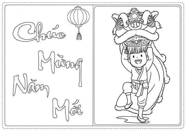 Tranh tô màu chủ đề Tết