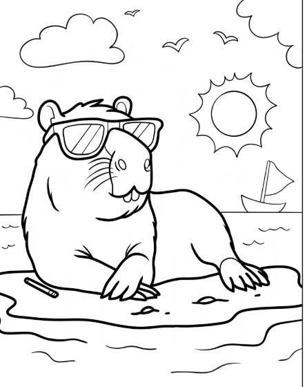 Bộ tranh tô màu capybara