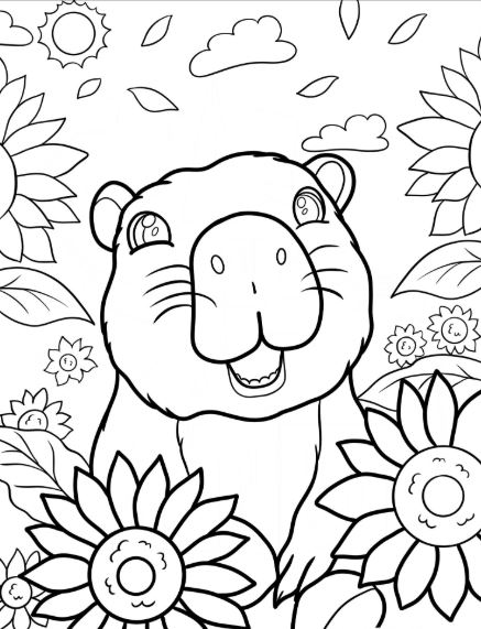 Bộ tranh tô màu capybara