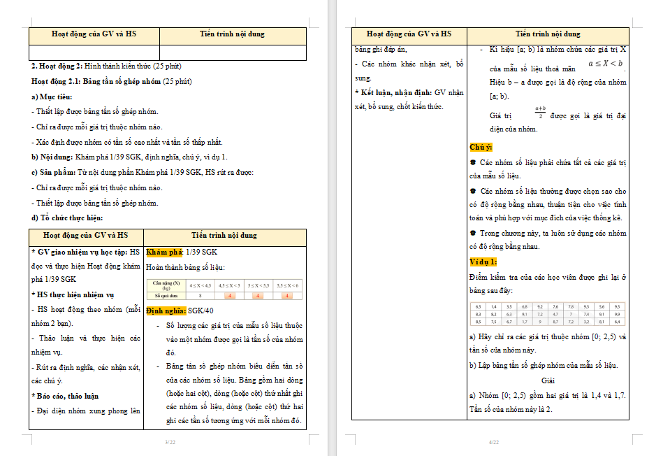 Toán 9 Bài 3: Biểu diễn số liệu ghép nhóm