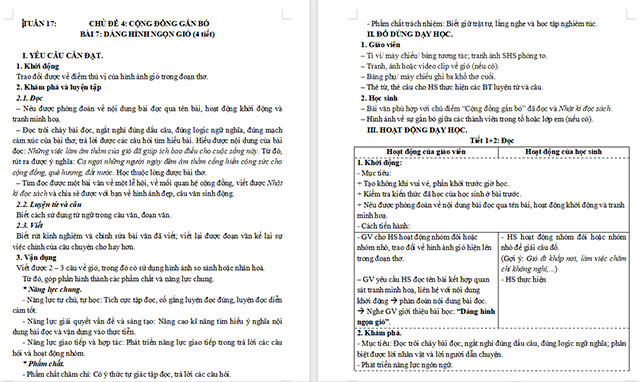 Giáo án Tiếng Việt 5 Dáng hình ngọn gió