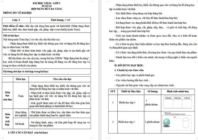 Giáo án STEM Hộp đựng bút đa năng