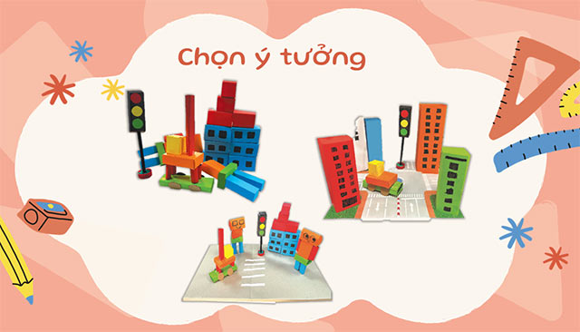 PowerPoint STEM Trải nghiệm thành phố hình học