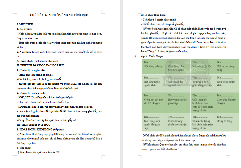 PowerPoint HĐTN 9 Chân trời sáng tạo Chủ đề 2