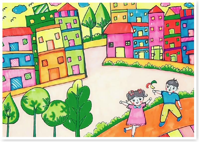 Tranh vẽ Gửi tương lai xanh