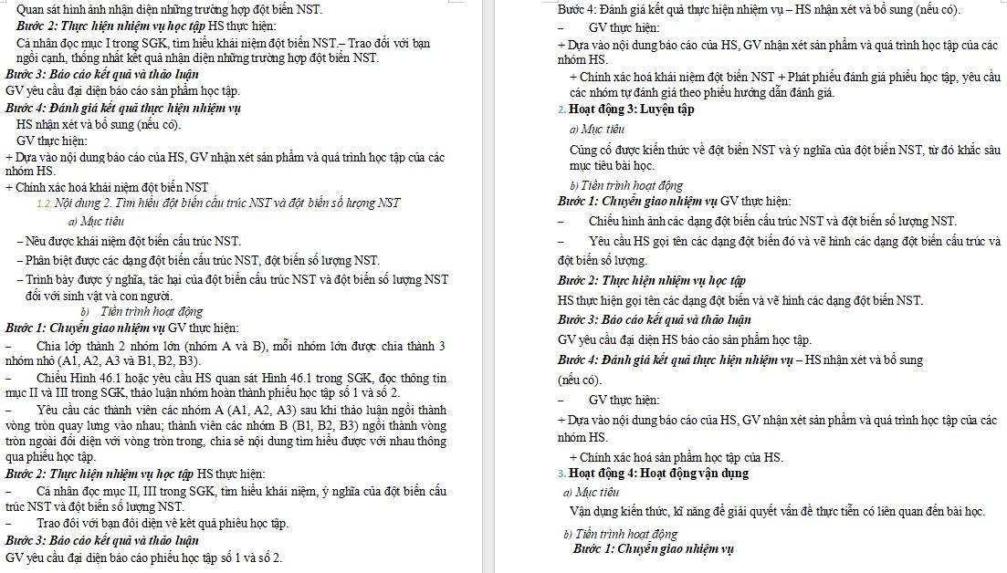 Giáo án Khoa học tự nhiên 9 Bài 46