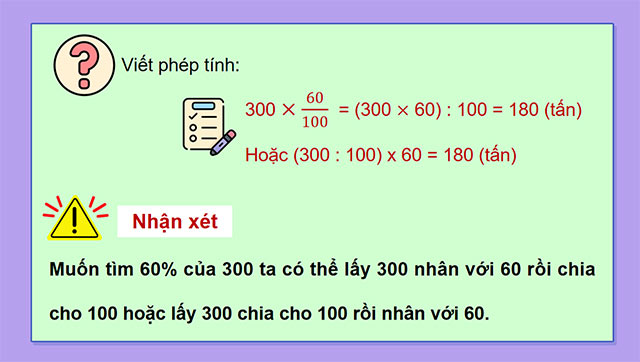 PowerPoint Toán 5 Tìm giá trị phần trăm của một số