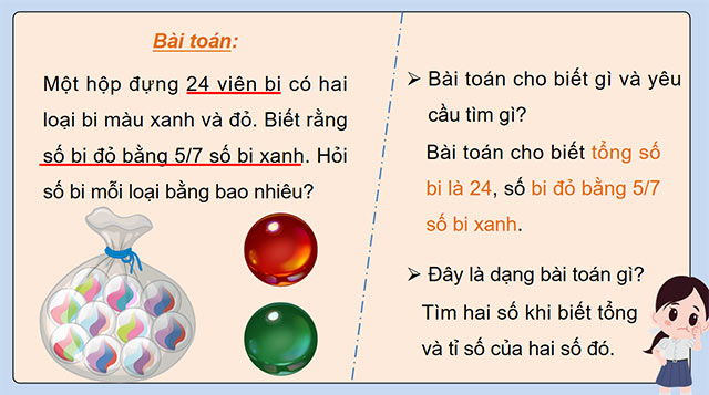 PowerPoint dạy thêm Toán 5 Tìm hai số khi biết tổng và tỉ số của hai số đó