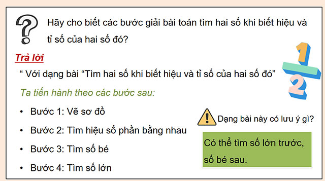 PowerPoint dạy thêm Toán 5 Tìm hai số khi biết hiệu và tỉ số của hai số đó