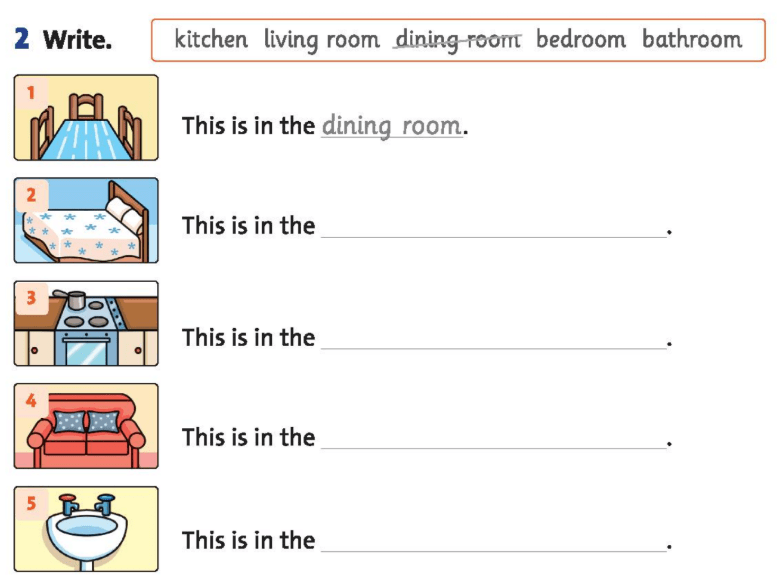 SBT tiếng Anh 2 unit 6 Where's Grandma? lesson 1