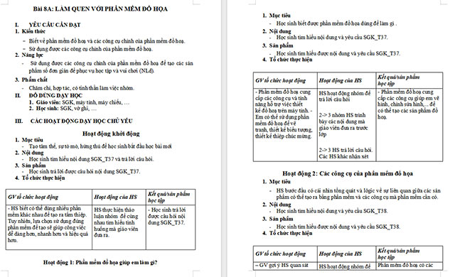 Giáo án Tin học 5 Làm quen với phần mềm đồ họa