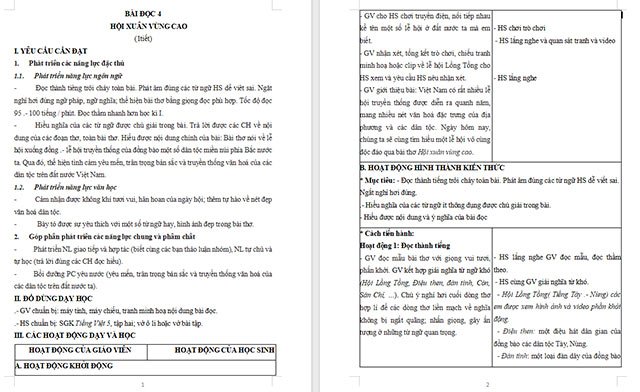 Giáo án Tiếng Việt 5 Hội xuân vùng cao