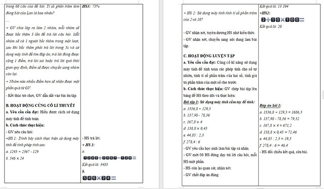 Giáo án dạy thêm Toán 5 Máy tính cầm tay