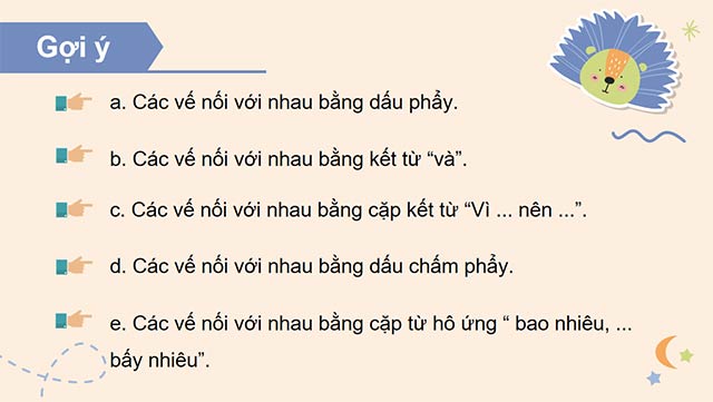 PowerPoint Tiếng Việt 5 Cách nối các vế trong câu ghép