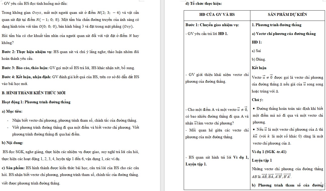 Giáo án Bài 15 Toán 12 Kết nối tri thức