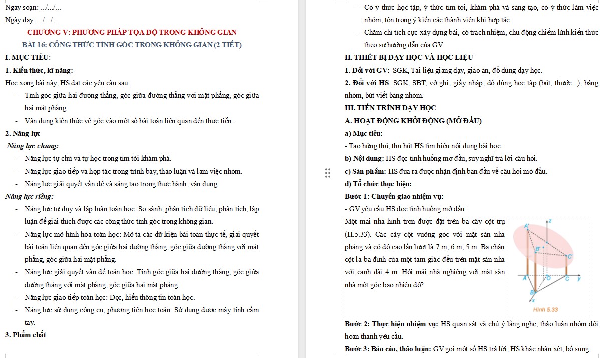 Giáo án Bài 16 Toán 12 Kết nối tri thức