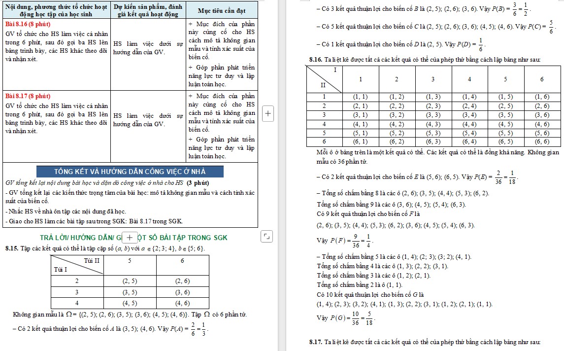 Giáo án Toán 9 KNTT Bài tập cuối Chương 8