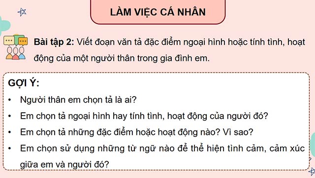 PowerPoint Tiếng Việt 5 Viết đoạn văn cho bài văn tả người