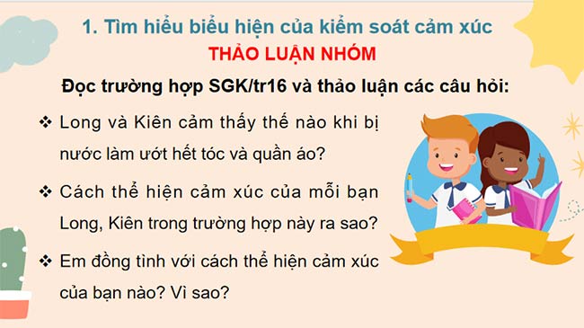 Giáo án HĐTN 7 Bài 2: Kiểm soát cảm xúc của bản thân 