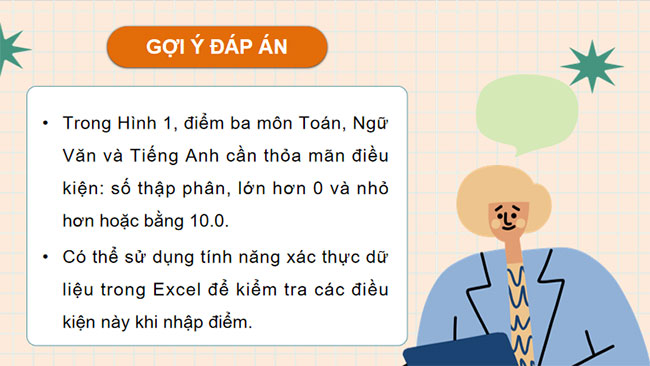 Giáo án Tin học 9 Xác thực dữ liệu nhập vào bảng tính