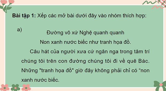 PowerPoint Tiếng Việt 5 Luyện tập tả phong cảnh (Viết mở bài)
