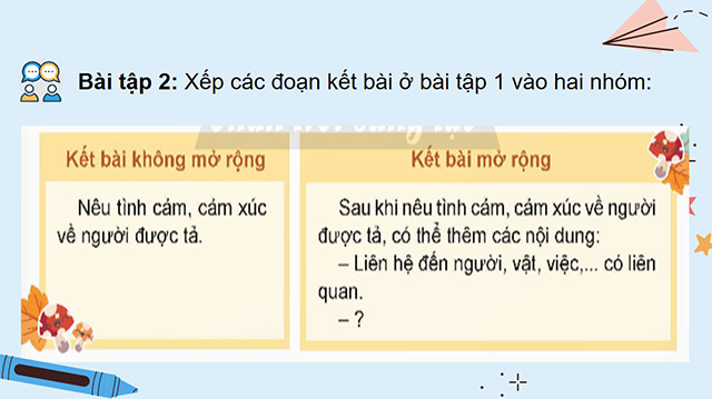 PowerPoint Tiếng Việt 5 Viết đoạn kết bài cho bài văn tả người