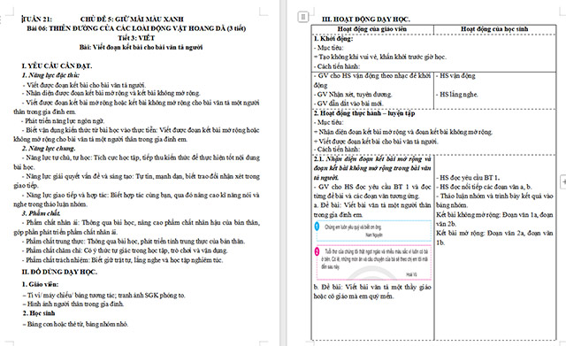 Giáo án Tiếng Việt 5 Viết đoạn kết bài cho bài văn tả người