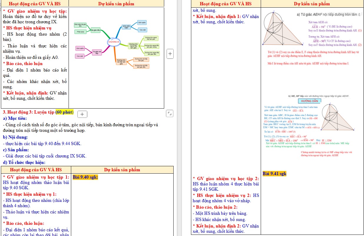 Giáo án Toán 9 KNTT Bài tập cuối Chương 9