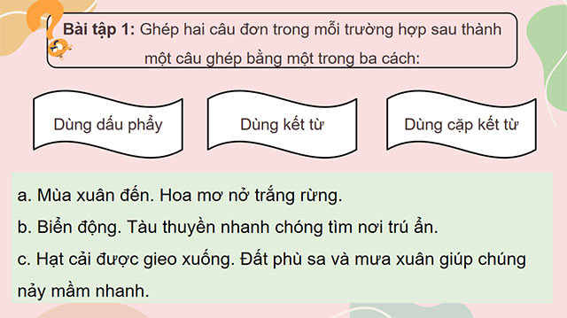 PowerPoint Tiếng Việt 5 Luyện tập về câu ghép