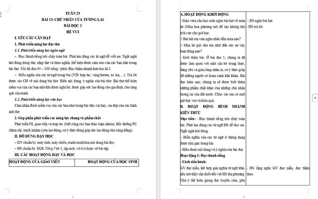 Giáo án Tiếng Việt 5 Hè vui