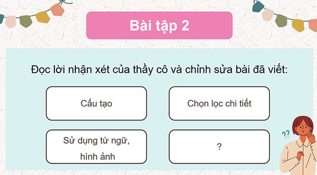 PowerPoint Tiếng Việt 5 Trả bài văn tả người (Bài viết số 1)