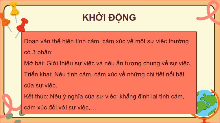 Tìm ý cho đoạn văn thể hiện tình cảm, cảm xúc