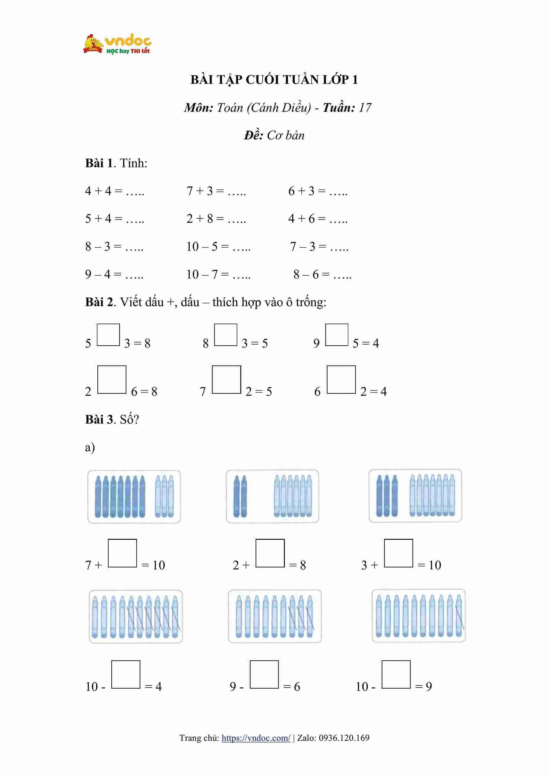 bai tap cuoi tuan toan lop 1 canh dieu tuan 17 hinh anh 0 1*675478