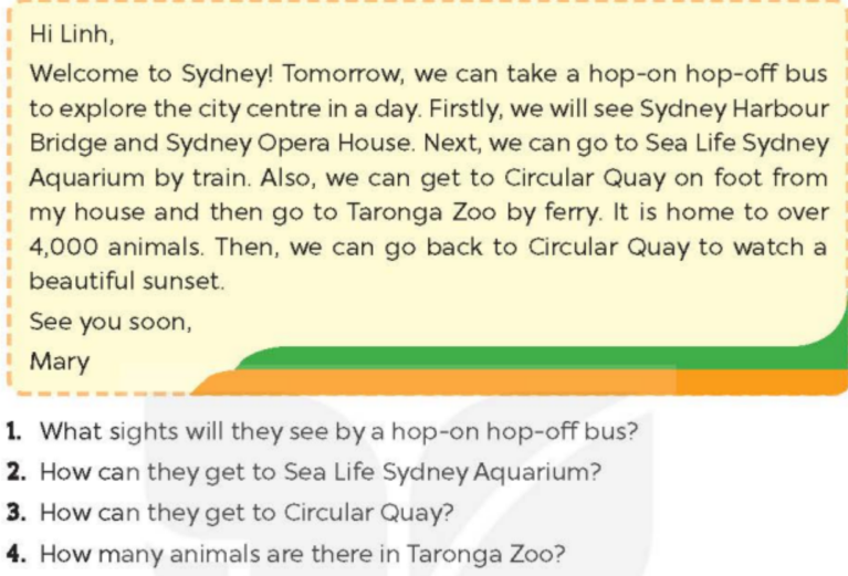 Tiếng Anh lớp 5 Unit 18 lesson 3 trang 56 57 Global Success