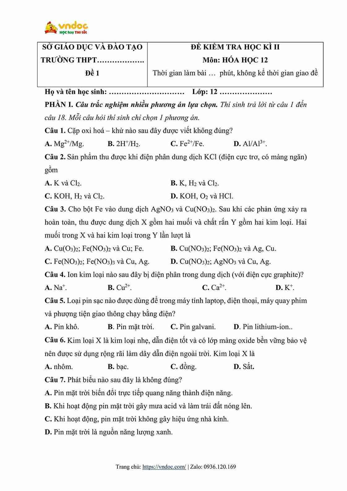 de thi giua ki 2 lop 12 mon hoa sach ket noi tri thuc hinh anh 0 1*677012