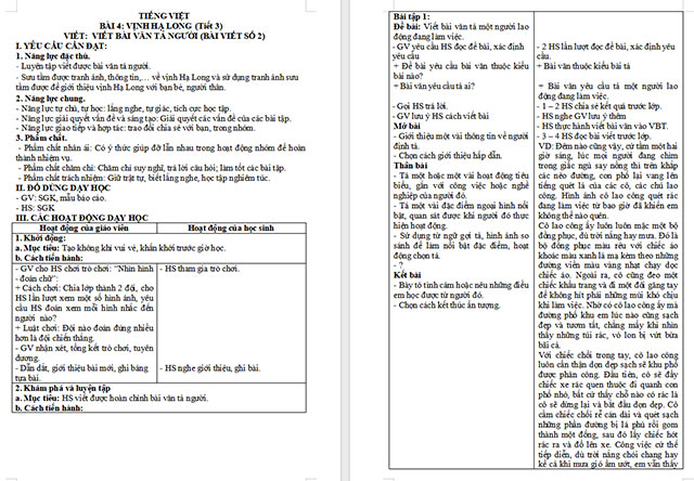 Giáo án Tiếng Việt 5 Viết bài văn tả người (Bài viết số 2)