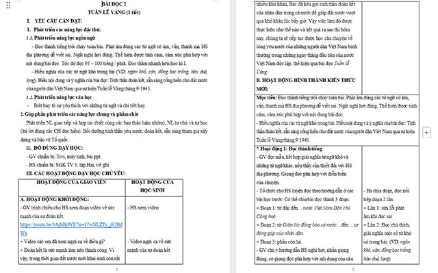 Giáo án Tiếng Việt 5 Tuần lễ Vàng