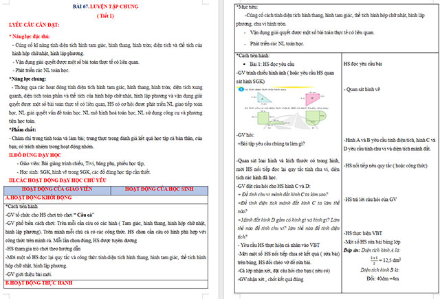 Giáo án Toán 5 Luyện tập chung