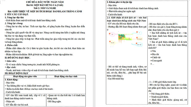 Giáo án Tiếng Việt 5 Giới thiệu về một di tích hoặc danh lam thắng cảnh