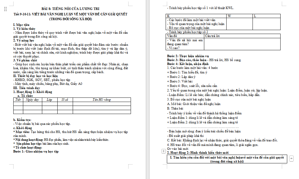 Viết bài văn nghị luận về một vấn đề cần giải quyết