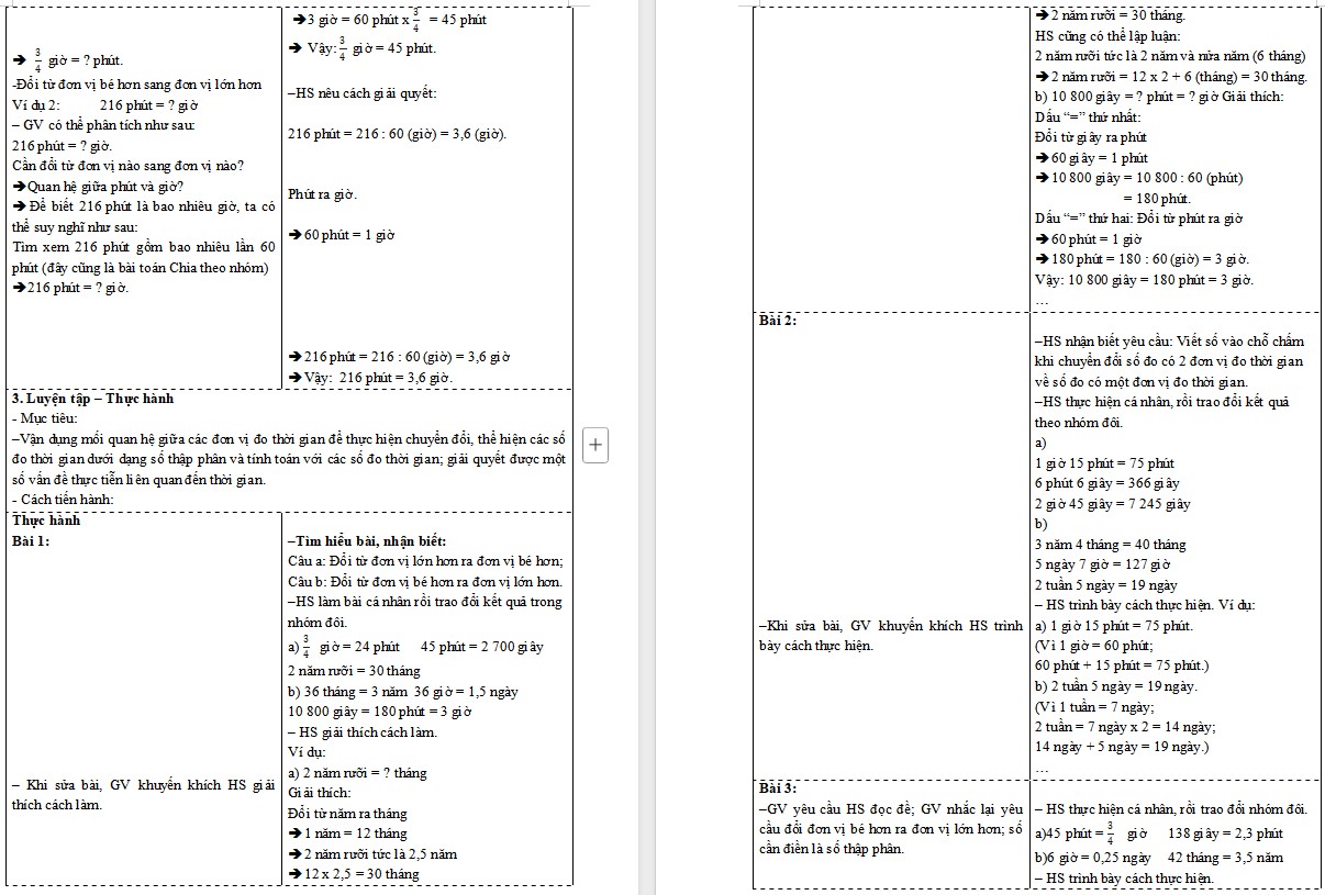 Giáo án Toán 5 CTST Bài Các đơn vị đo thời gian