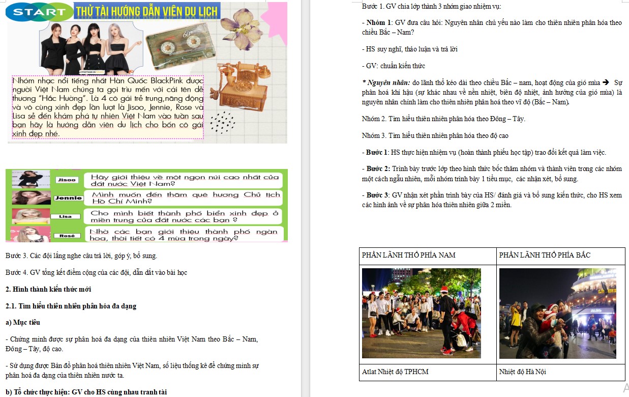 Giáo án Địa lí 12 KNTT Bài Sự phân hoá đa dạng của thiên nhiên