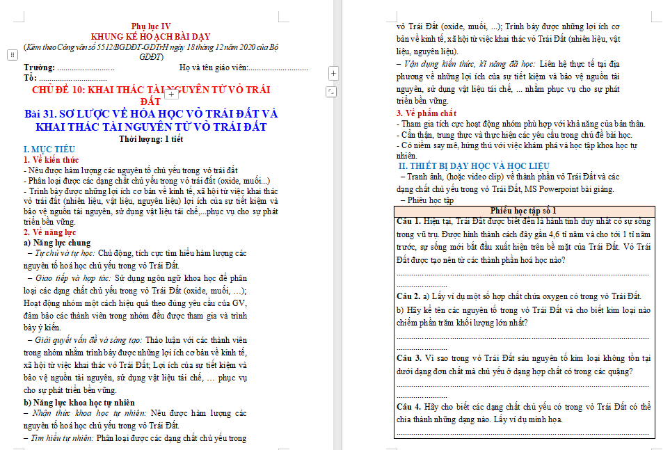 Giáo án KHTN 9 Bài 31 Chân trời sáng tạo