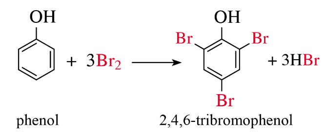 Phenol phản ứng Bromine