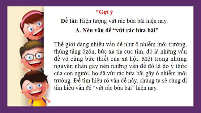 Trình bày ý kiến về một vấn đề đời sống