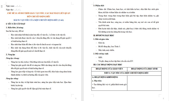 PowerPoint Toán 5 Vận tốc của một chuyển động đều