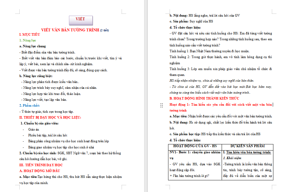 Viết văn bản tường trình