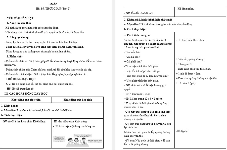 Giáo án Toán 5 CTST Bài Thời gian