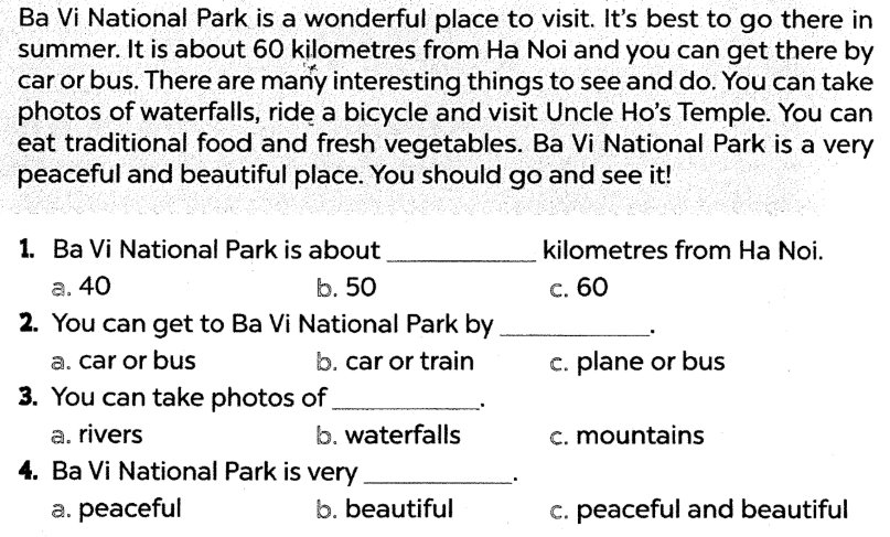 Sách bài tập tiếng Anh lớp 5 unit 19 Global success