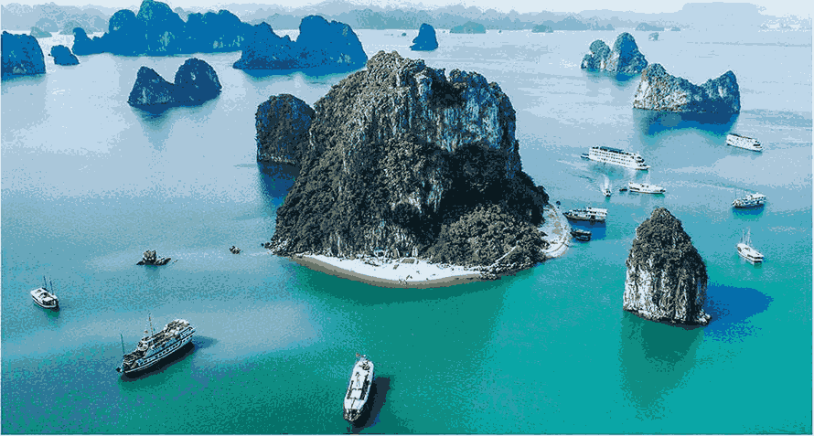 Tả bức tranh vẽ Vịnh Hạ Long